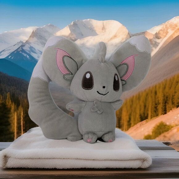 TOMY Pokemon Minccino Plush Cinccino Mouse Stuffed Animal Toy 2012 - Picture 1 of 10